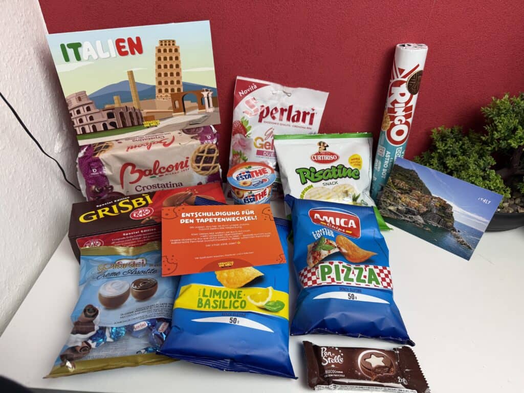 Der Inhalt der Italien Snackbox