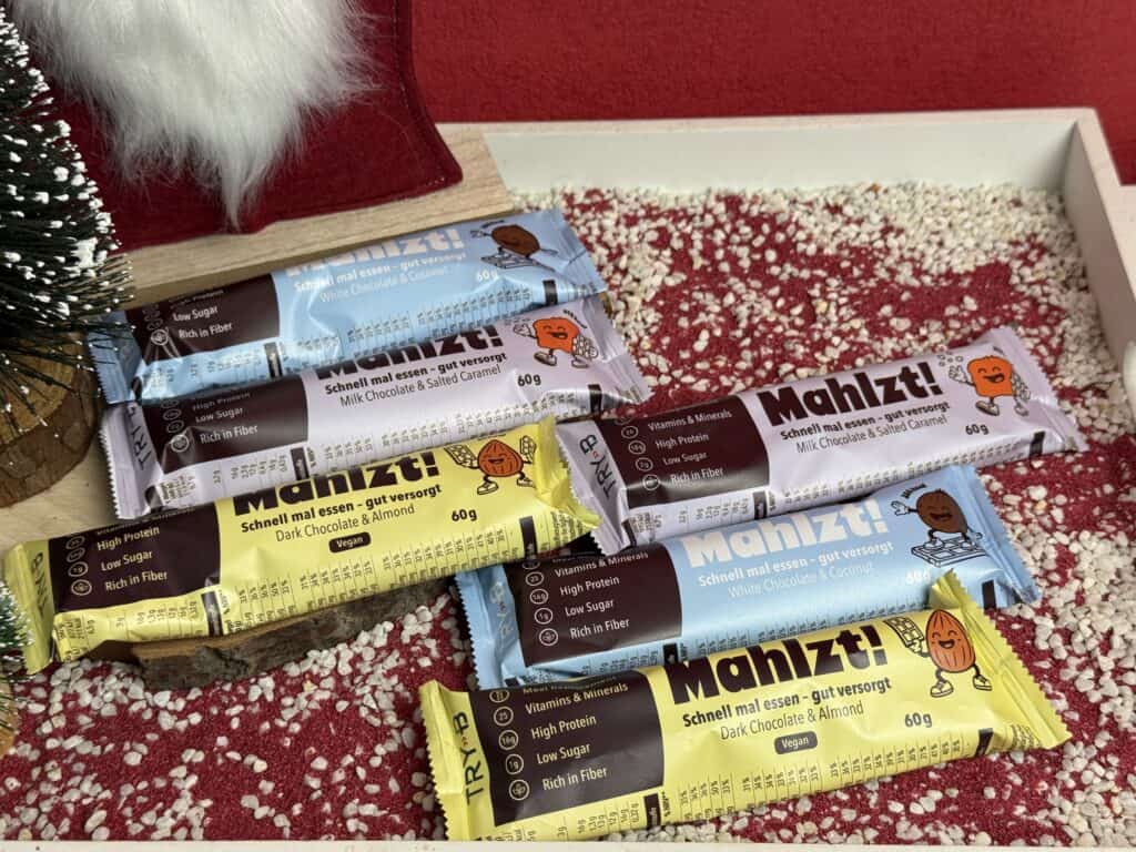 Die drei Sorten der TRY B Riegel