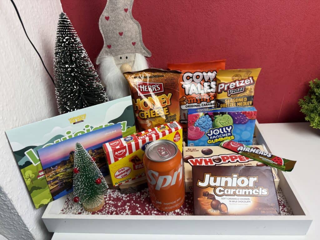 Der Inhalt der USA Snackbox von Vernasche die Welt