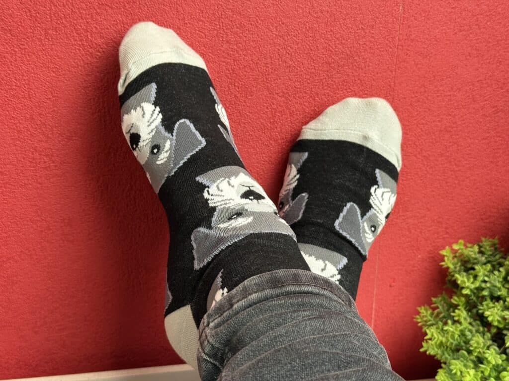 Ein paar MukySocks getragen