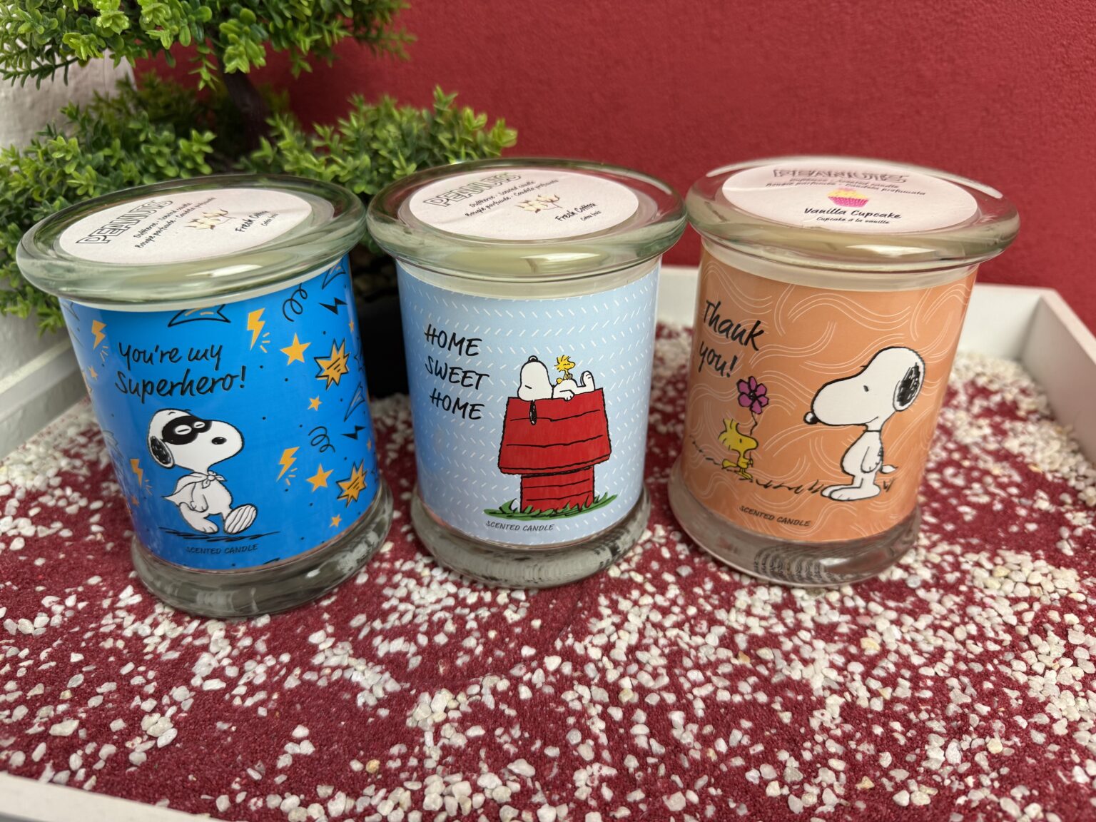 Meine drei CandleVibes Snoopy Kerzen