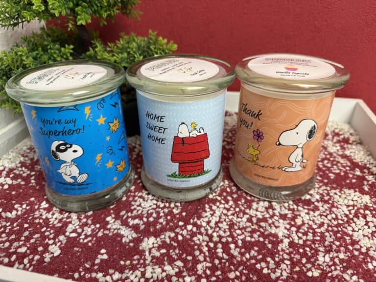 Meine drei CandleVibes Snoopy Kerzen