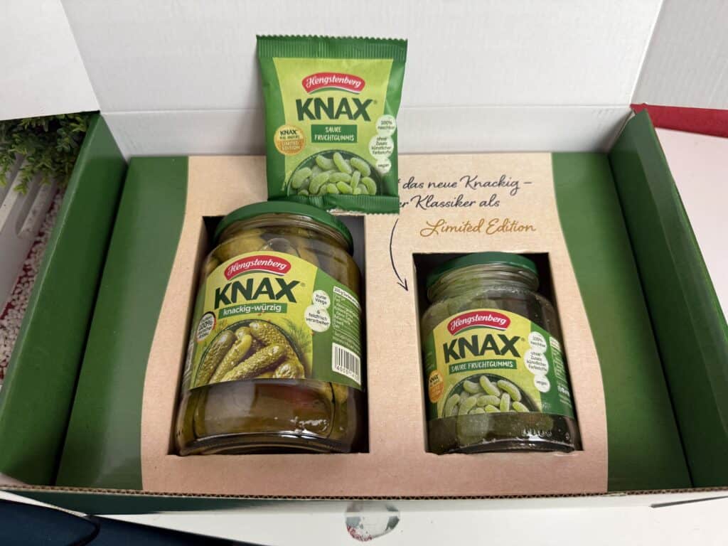 Die Hengstenberg KNAX Gurken und Fruchtgummis
