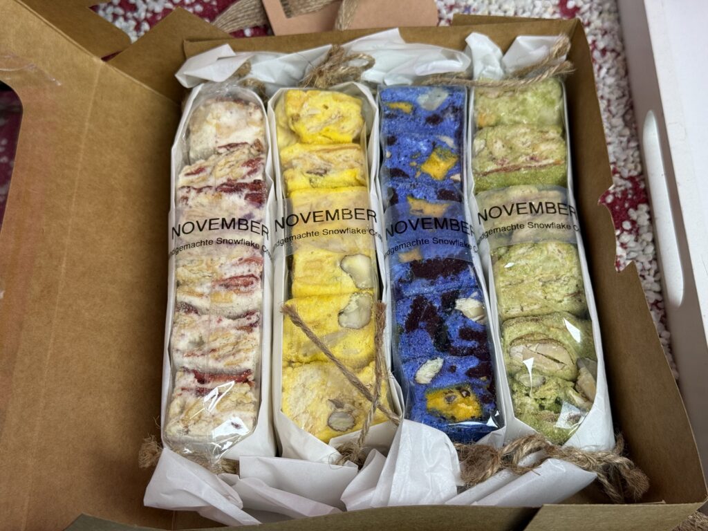 Meine vier Sorten November Snowflake Crisps